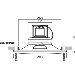 DIFFUSORE DA INCASSO  150mm 100V 10W Garanzia 3 anni