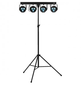 SET DI 4 PAR A LED. 3 LED RGB 9W + STATIVO E BAG Garanzia 1