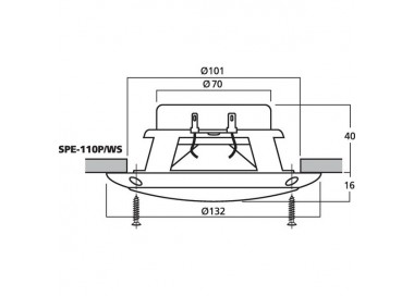DIFFUSORI   132mm 4 Ohm 30Wmax IP65