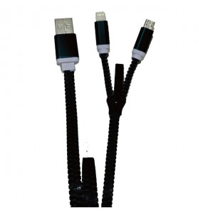 CAVO USB 2 IN 1 ZZIPP COLORE NERO