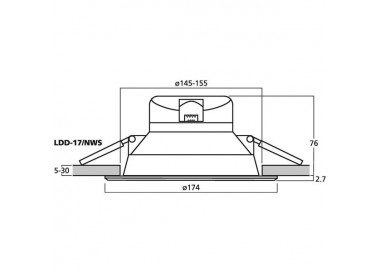 LED-DOWNLIGHT, 17 W, 1500 LM