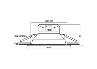 LED-DOWNLIGHT, 17 W, 1280 LM