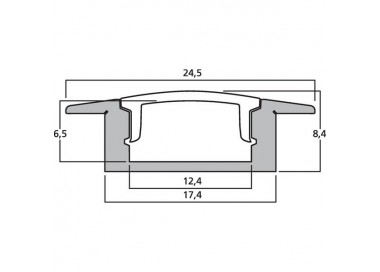 GUIDA PROFILATA A T IN ALLUMINIO PER STRISCE A LED