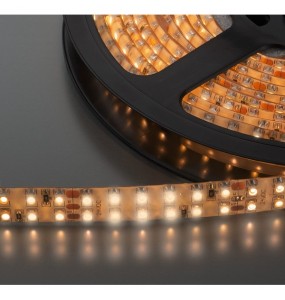 STRISCE LED FLESSIBILI, 24 V, A DUE FILE, BIANCO CALDO