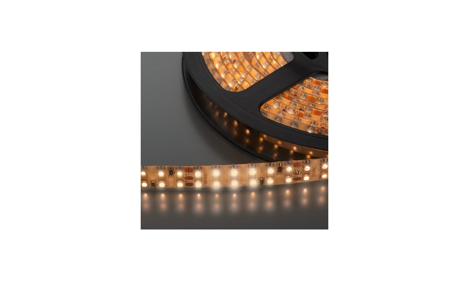 STRISCE LED FLESSIBILI, 24 V, A DUE FILE, BIANCO CALDO