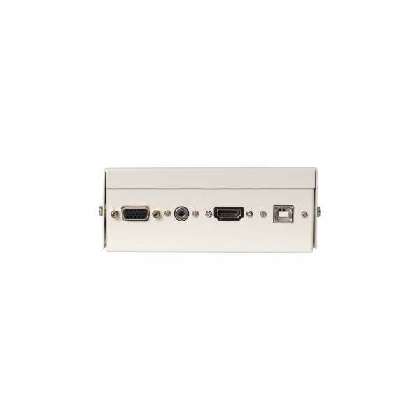 VGA, HDMI, 3.5 jack, USB B connection bo