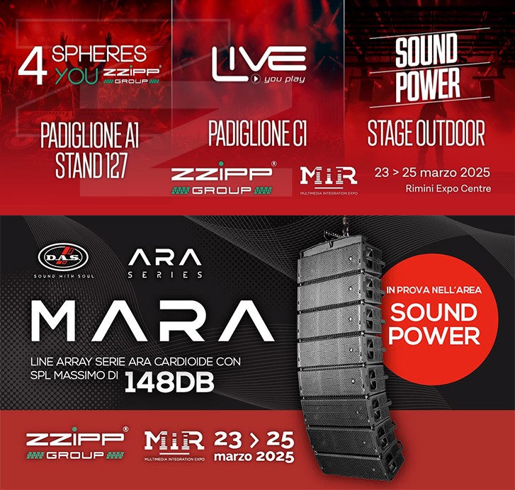 MARA di DAS Audio debutta al MIR 2025 dal 23 al 25 marzo. Ti aspettiamo nell’area Sound Power.